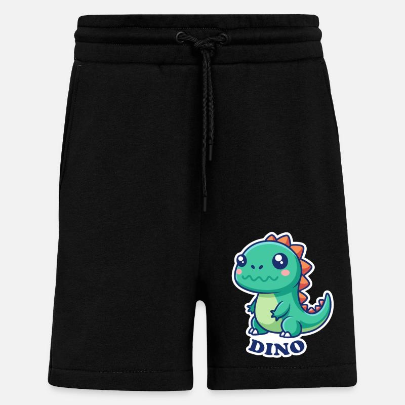 DINOSAURE - Short bio décontracté fabriqué en UE - SOLID BLACK