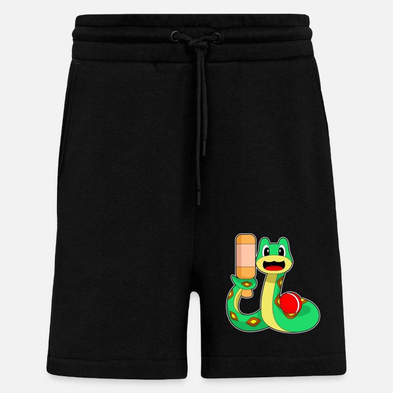 Serpent Cricket Batte de cricket - Short bio décontracté fabriqué en UE - SOLID BLACK
