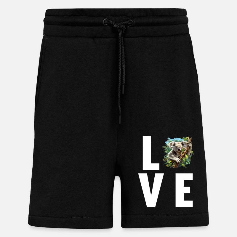 Koalas Koala - Short bio décontracté fabriqué en UE - SOLID BLACK