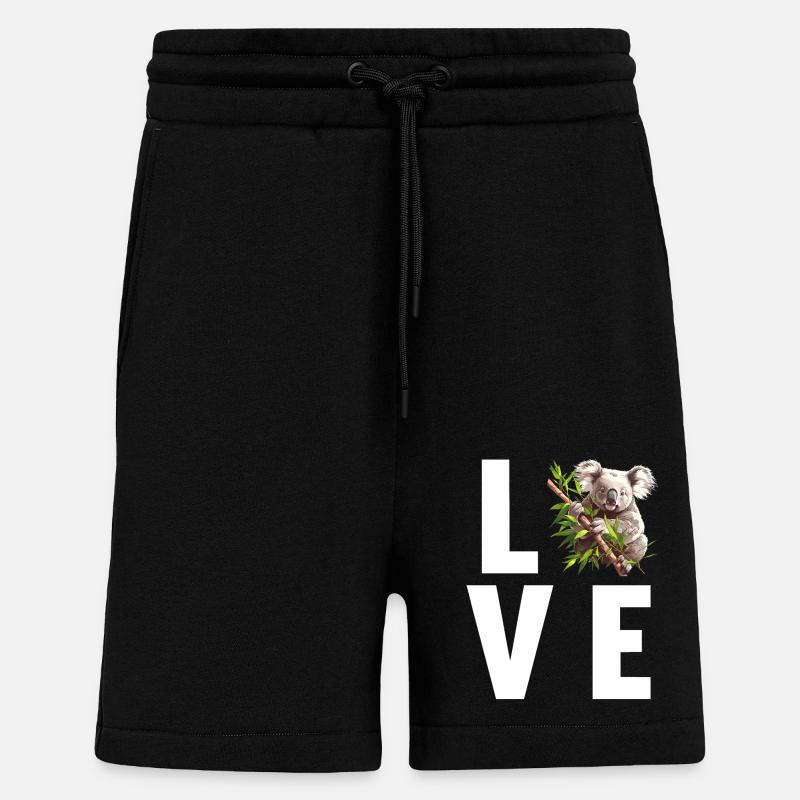 Koalas Koala - Short bio décontracté fabriqué en UE - SOLID BLACK