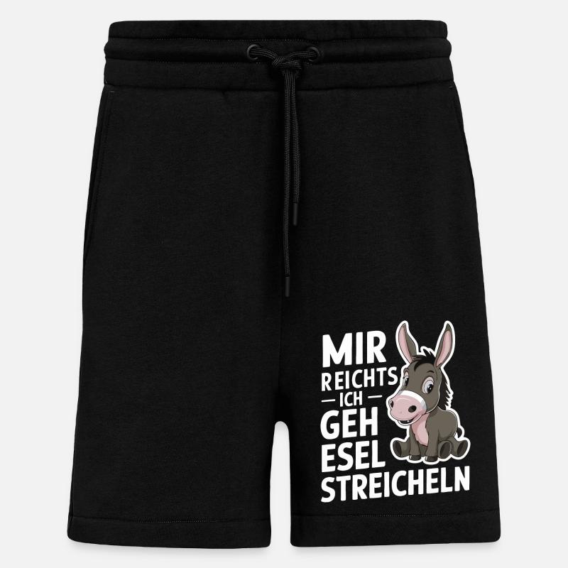 Âne âne mulet Muli - Short bio décontracté fabriqué en UE - SOLID BLACK