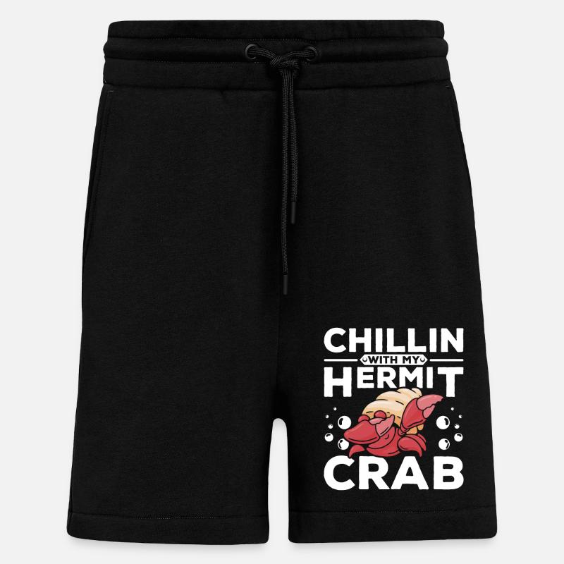 Chillin avec mon bernard-l’ermite - Short bio décontracté fabriqué en UE - SOLID BLACK