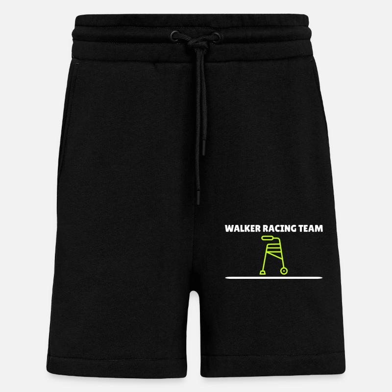 Walker Racing Team - Déambulateur drôle - Short bio décontracté fabriqué en UE - SOLID BLACK