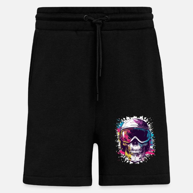 Ski Skull Lunettes de ski - Short bio décontracté fabriqué en UE - SOLID BLACK