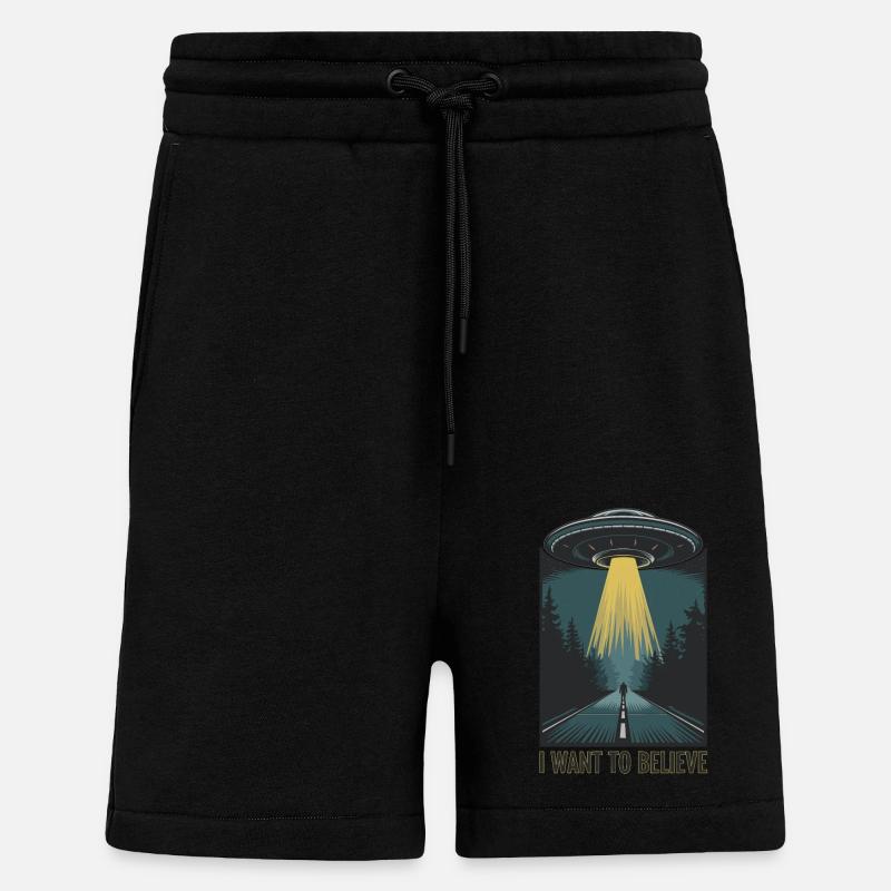 Je veux croire - Short bio décontracté fabriqué en UE - SOLID BLACK