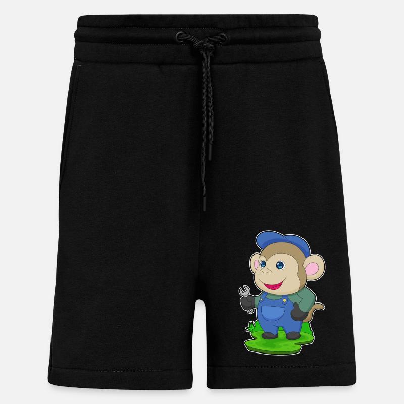 Monkey Artisan Wrench - Shorts - made by SPREAD - SOLID BLACK