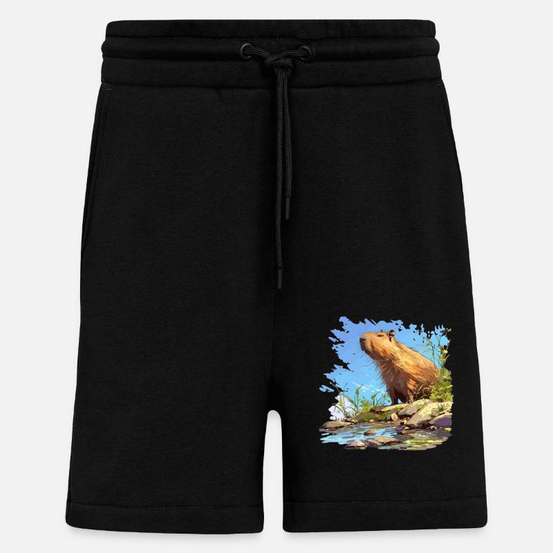 Capybaras Capybara - Short bio décontracté fabriqué en UE - SOLID BLACK