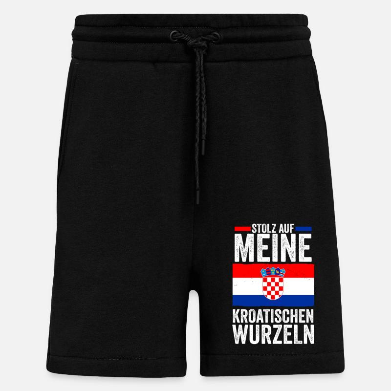 Kroate Kroatisch Kroatien - Shorts - made by SPREAD - SOLID BLACK