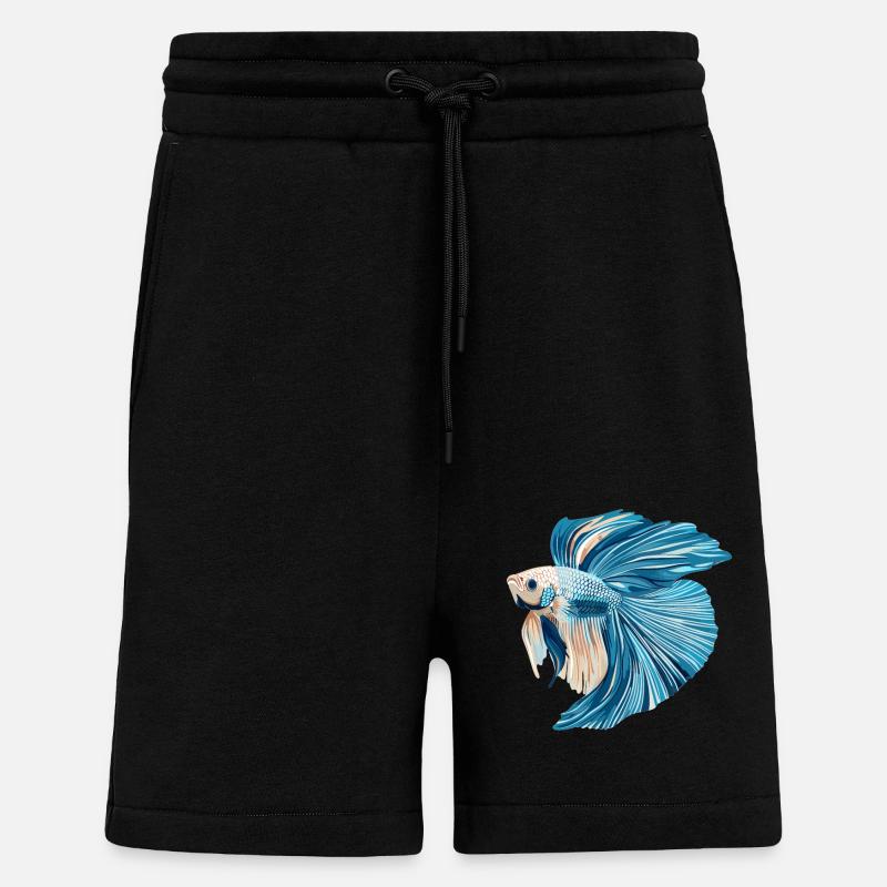 Bettas Betta Poisson Betta - Short bio décontracté fabriqué en UE - SOLID BLACK
