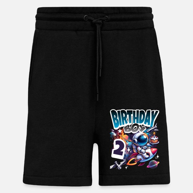 Astronaute 2e anniversaire Espace - Short bio décontracté fabriqué en UE - SOLID BLACK