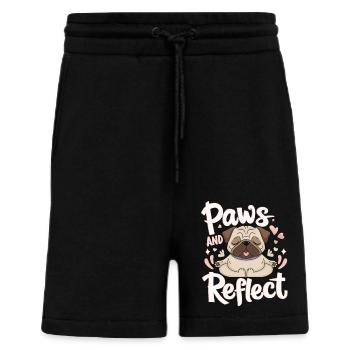 Paws And Reflect Yoga Pug Meditation Entspannt - Shorts - made by SPREAD - SOLID BLACK - Vorne