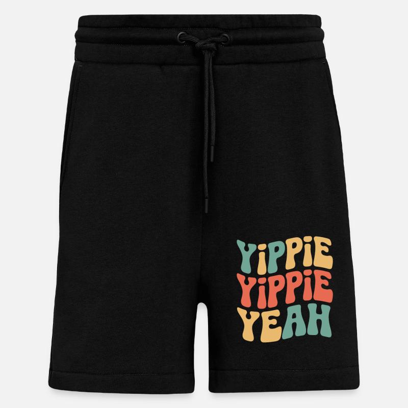 Yippie Yippie oui - Short bio décontracté fabriqué en UE - SOLID BLACK