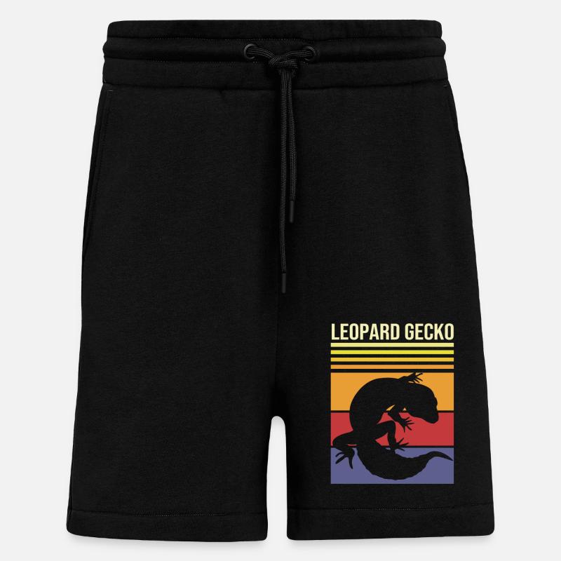 Gecko léopard - Short bio décontracté fabriqué en UE - SOLID BLACK