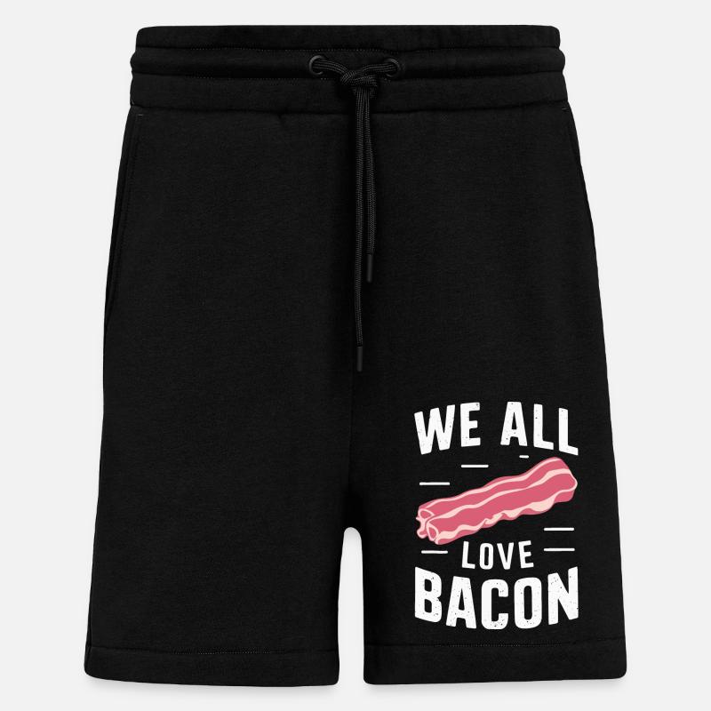 Bacon Petit-déjeuner Bacon - Short bio décontracté fabriqué en UE - SOLID BLACK