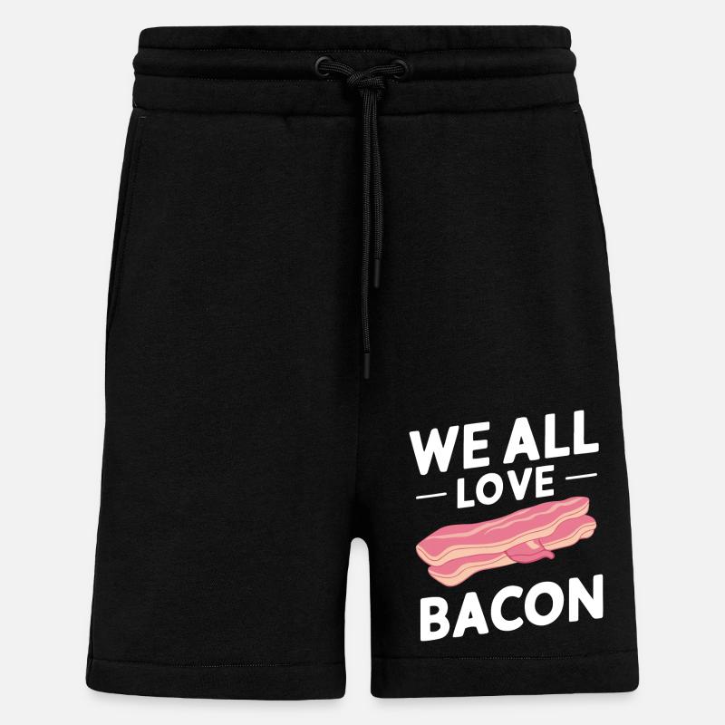 Bacon Petit-déjeuner Bacon - Short bio décontracté fabriqué en UE - SOLID BLACK