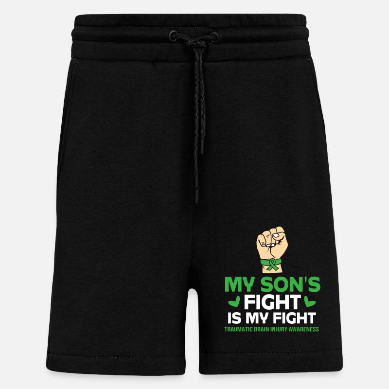 Traumatisme crânien - Short bio décontracté fabriqué en UE - SOLID BLACK