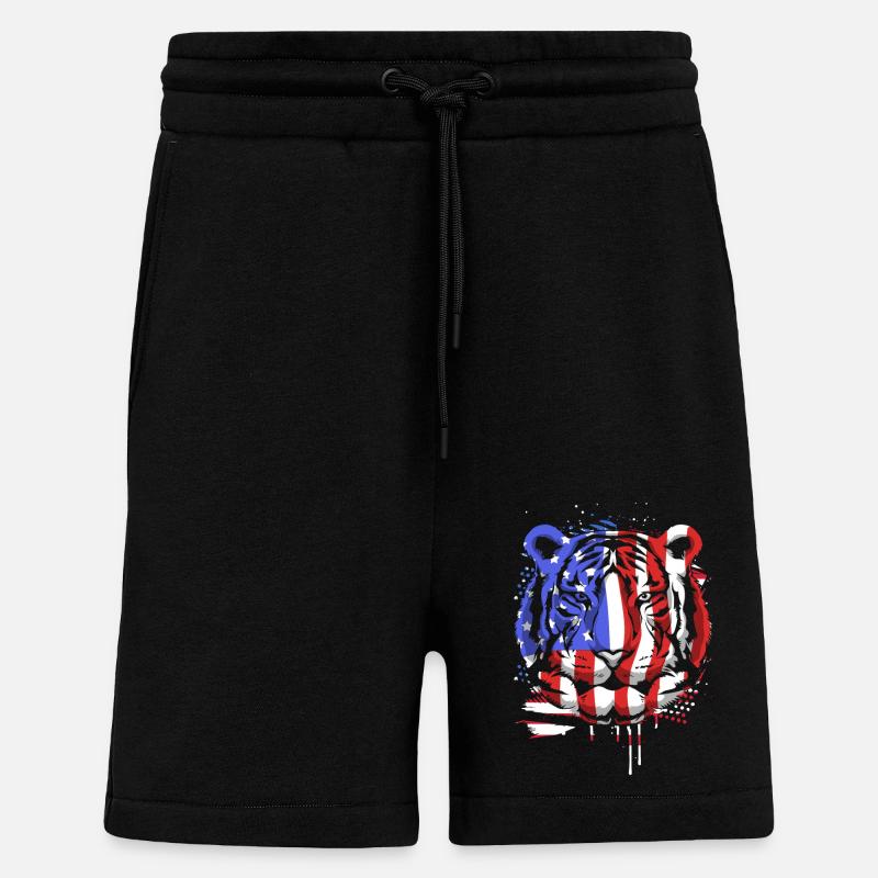 Weißer Tiger - Shorts - made by SPREAD - SOLID BLACK
