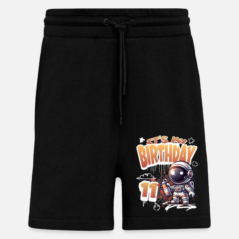 Graffiti Astronaut 11th Birthday - Shorts - made by SPREAD - SOLID BLACK