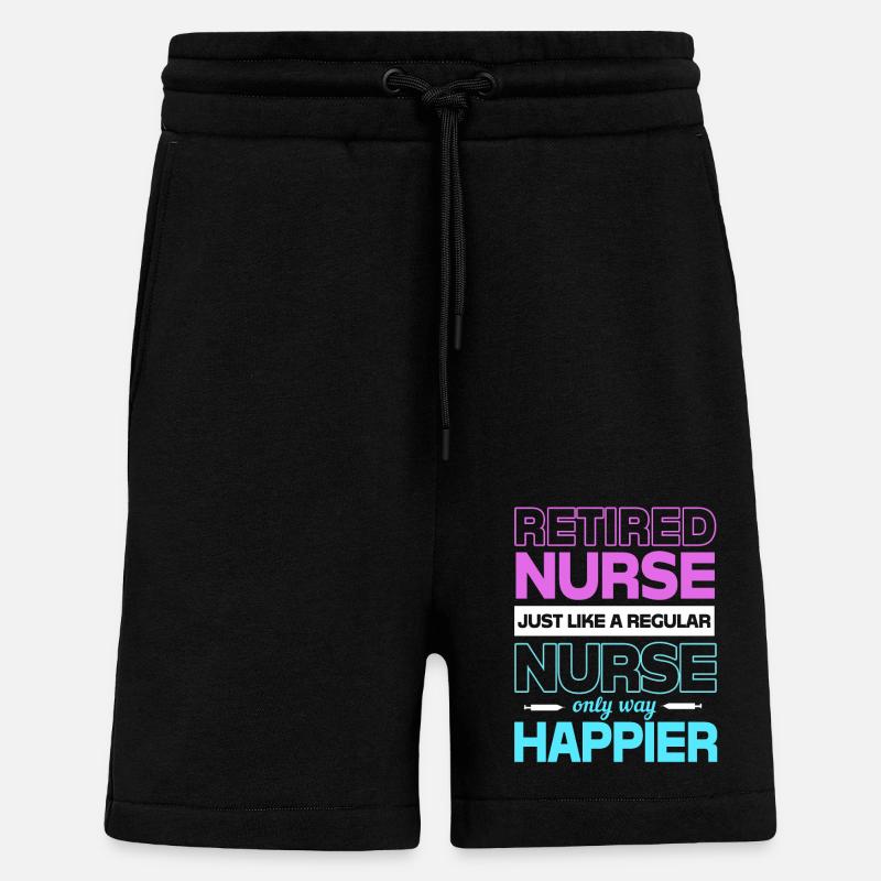 Pension d’infirmière - Short bio décontracté fabriqué en UE - SOLID BLACK