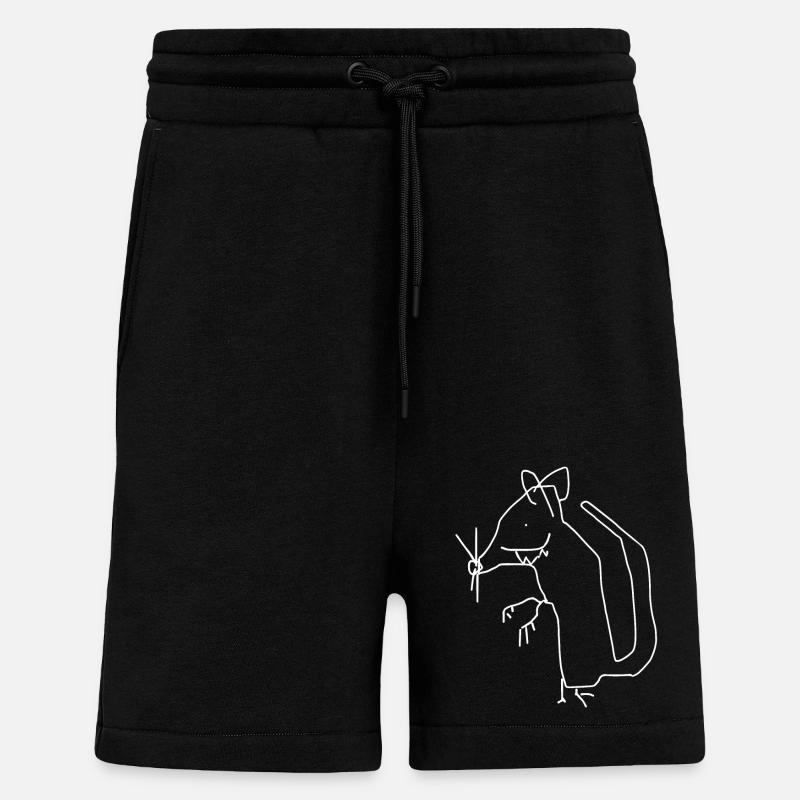 Ratte Tier lustig - Shorts - made by SPREAD - SOLID BLACK