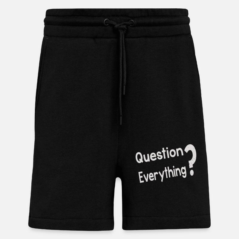 Question Everything - Shorts - made by SPREAD - SOLID BLACK