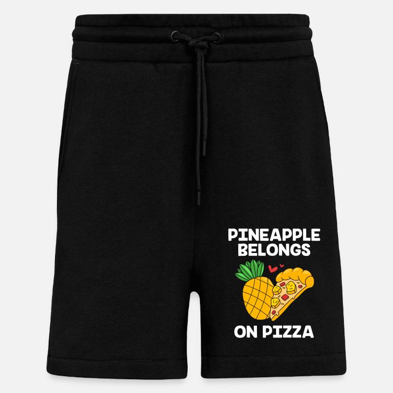 Pizza Hawaii Pizza Pineapple - Shorts - made by SPREAD - SOLID BLACK