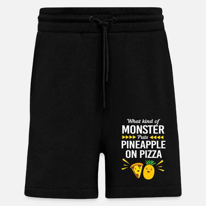 Pizza Hawaï Pizza Ananas - Short bio décontracté fabriqué en UE - SOLID BLACK