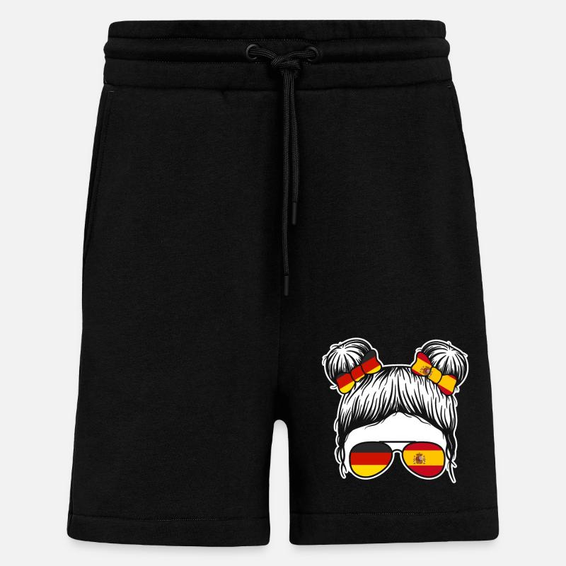 Spanier Deutschland Spanien - Shorts - made by SPREAD - SOLID BLACK