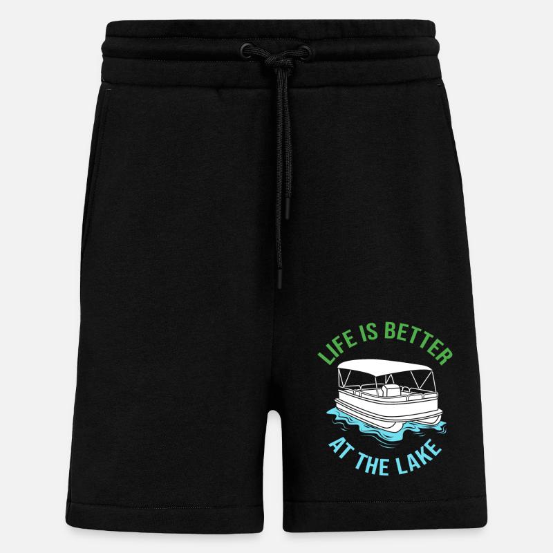 Bateau ponton Bateau Bateaux - Short bio décontracté fabriqué en UE - SOLID BLACK