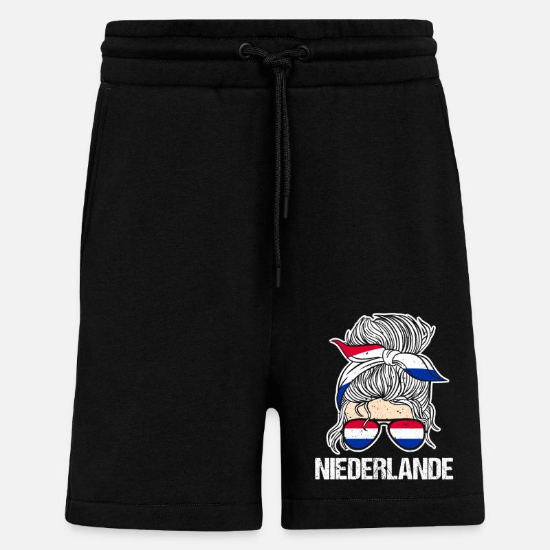 Pays-Bas Pays-Bas - Short bio décontracté fabriqué en UE - SOLID BLACK