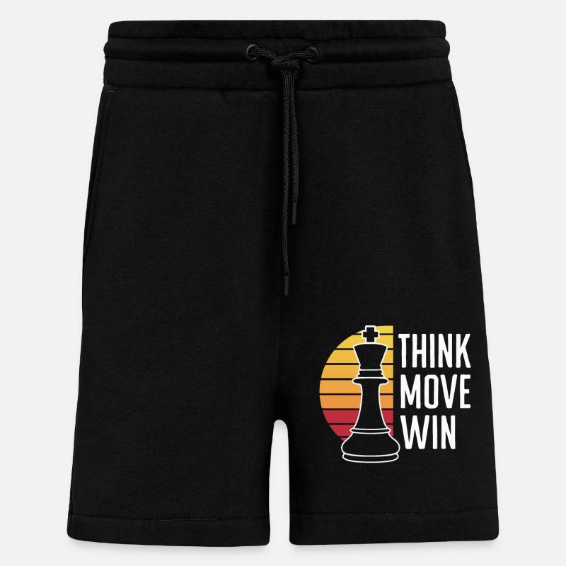 Joueur d’échecs - Short bio décontracté fabriqué en UE - SOLID BLACK