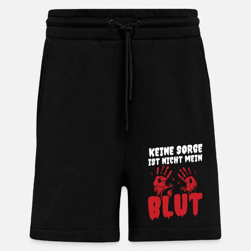 Costume d’Halloween Taché de Sang - Short bio décontracté fabriqué en UE - SOLID BLACK