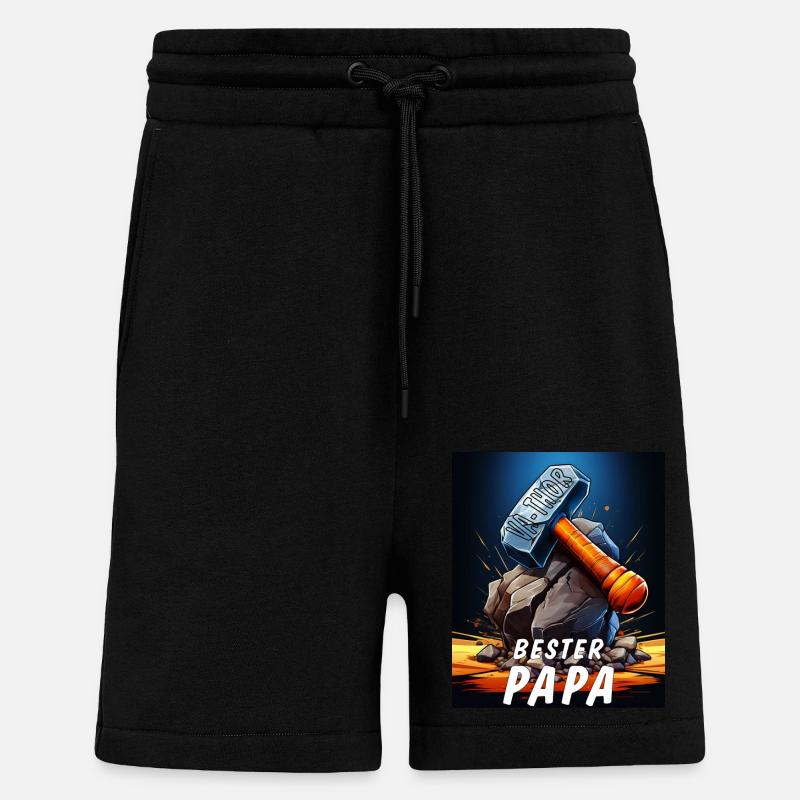 VA-THOR HAMMER BESTER PAPA - Shorts - made by SPREAD - SOLID BLACK