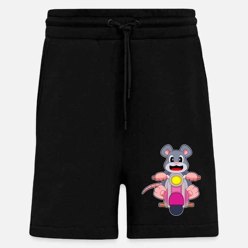 Moto souris - Short bio décontracté fabriqué en UE - SOLID BLACK