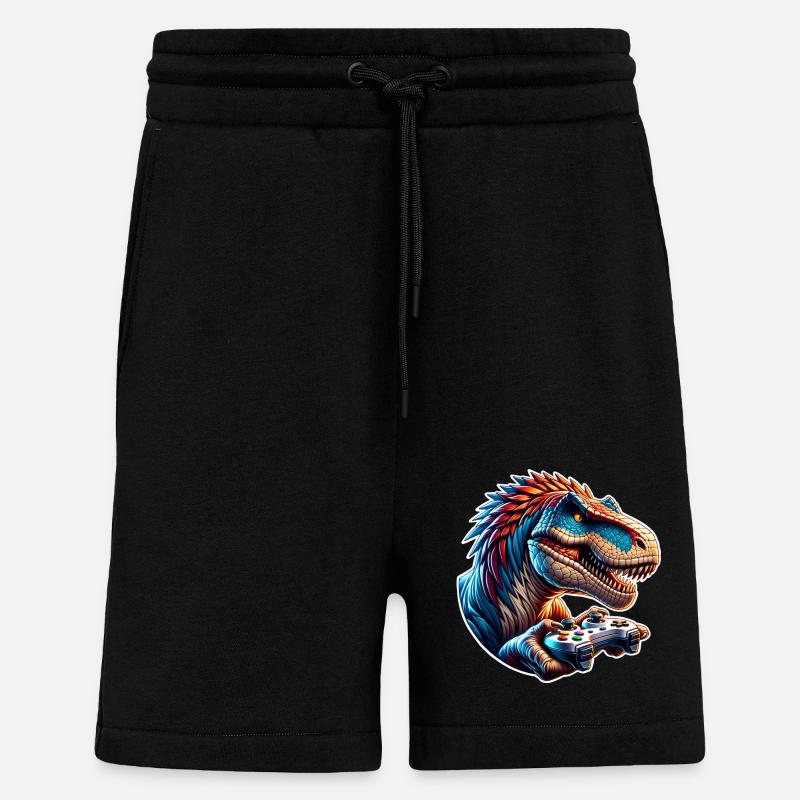 Gaming Dinosaurier T Rex - Shorts - made by SPREAD - SOLID BLACK