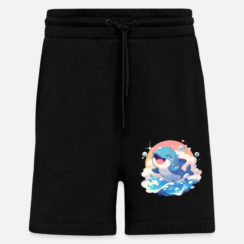 Dolphin Dolphins Dolphin - Shorts - made by SPREAD - SOLID BLACK