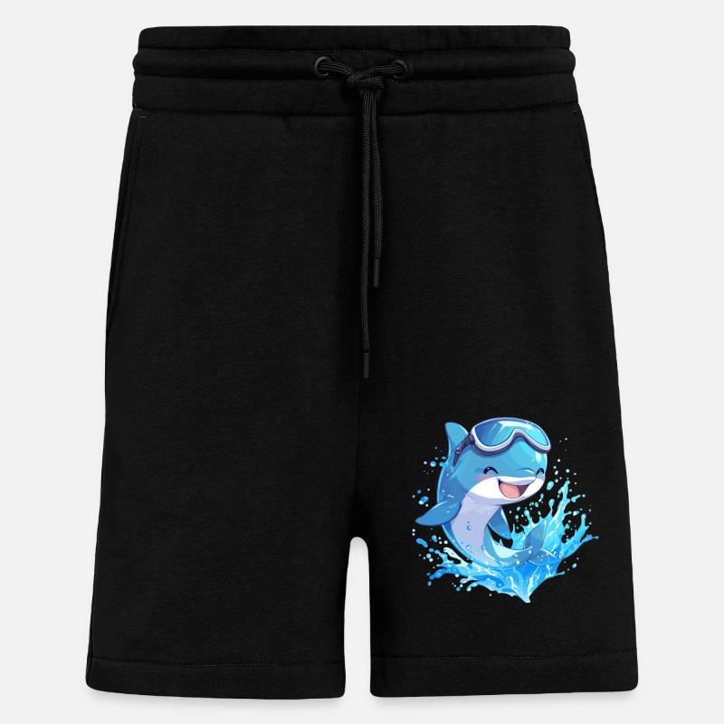 Dolphin Dolphins Dolphin - Shorts - made by SPREAD - SOLID BLACK