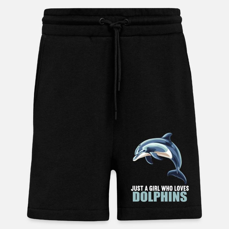 Dolphin Dolphins Dolphin - Shorts - made by SPREAD - SOLID BLACK