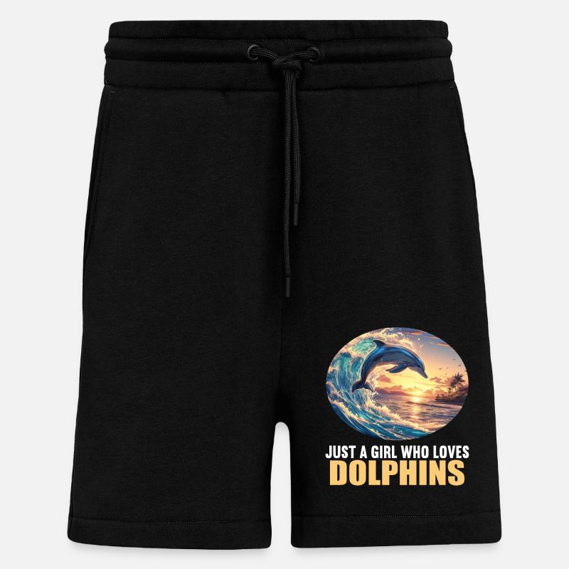 Dolphin Delfine Delfin - Shorts - made by SPREAD - SOLID BLACK