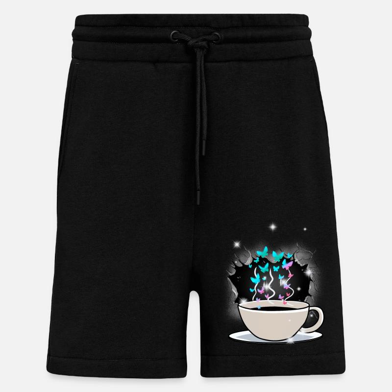 Coffee Coffee Cup Caffeine - Shorts - made by SPREAD - SOLID BLACK