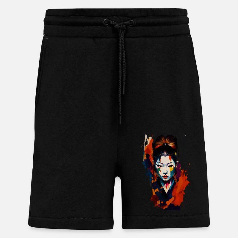 Samurai Warrior - Splash Art - Shorts - made by SPREAD - SOLID BLACK