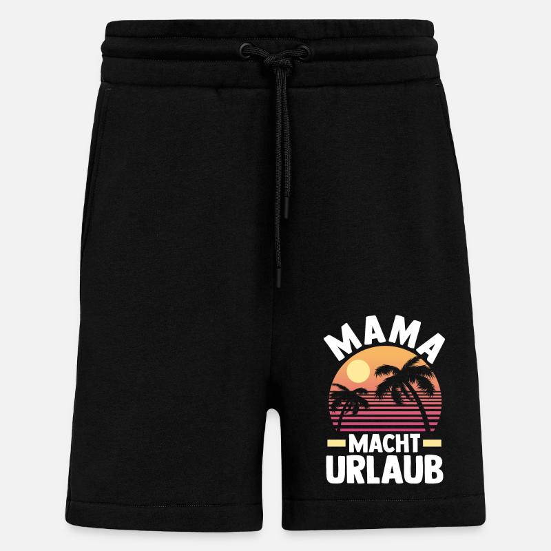 Vacancier Mère Maman - Short bio décontracté fabriqué en UE - SOLID BLACK