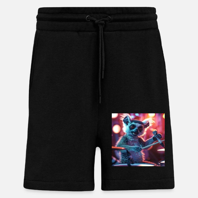 Lémurien - Short bio décontracté fabriqué en UE - SOLID BLACK