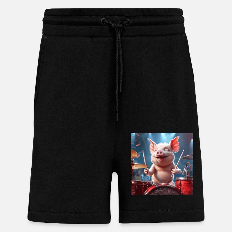 Cochon - Short bio décontracté fabriqué en UE - SOLID BLACK