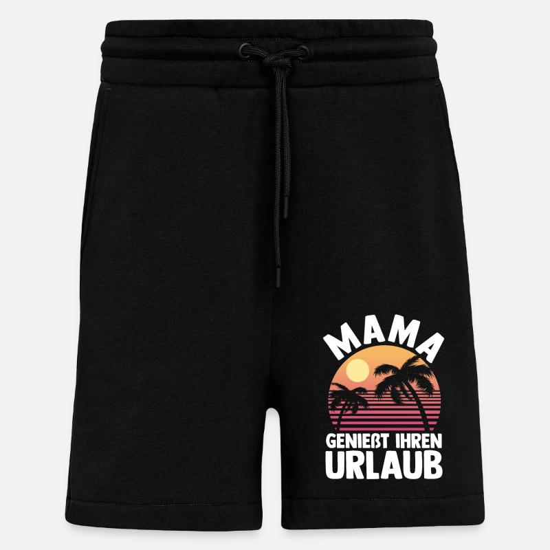 Vacancier Mère Maman - Short bio décontracté fabriqué en UE - SOLID BLACK