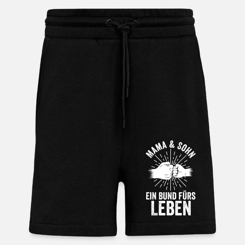 Mère, mère et fils - Short bio décontracté fabriqué en UE - SOLID BLACK