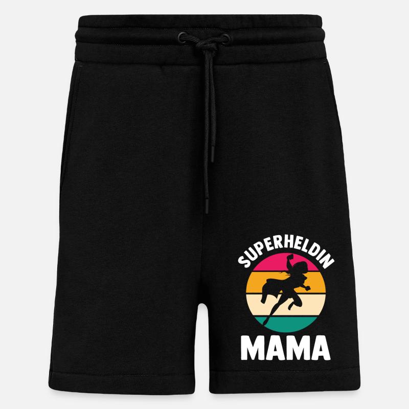 Mutter Superheldin Mama - Shorts - made by SPREAD - SOLID BLACK
