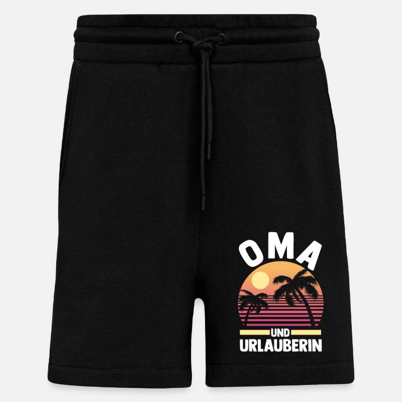 Vacancier Grand-mère Mamie - Short bio décontracté fabriqué en UE - SOLID BLACK