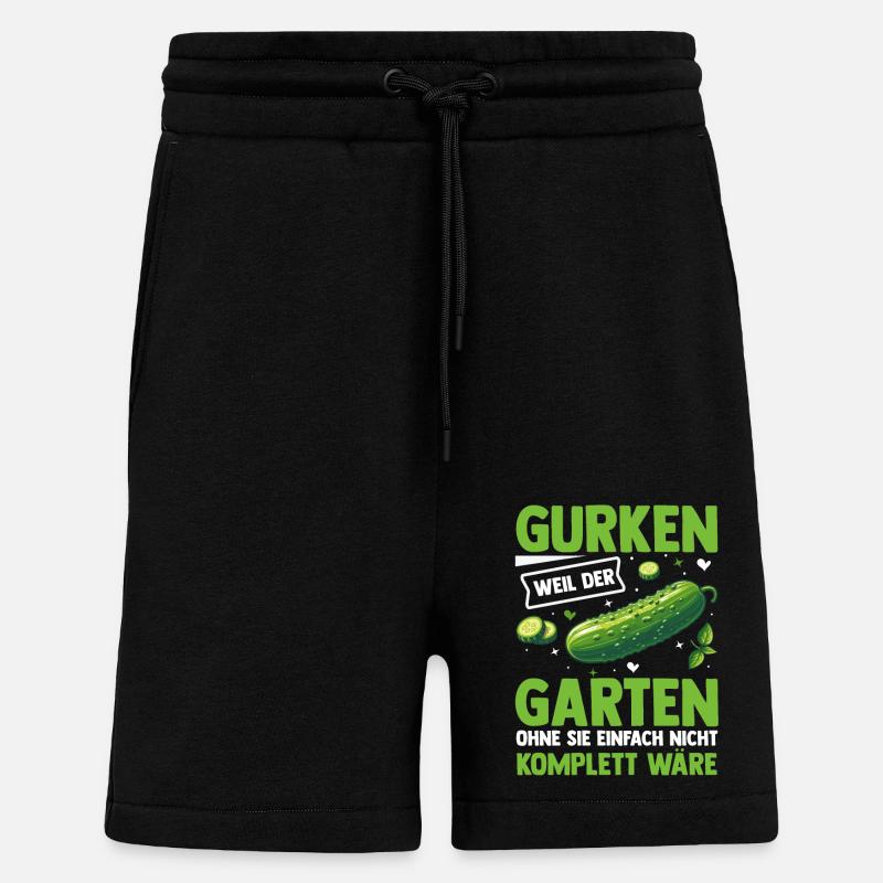 Jardinier Concombre Jardin fermier - Short bio décontracté fabriqué en UE - SOLID BLACK