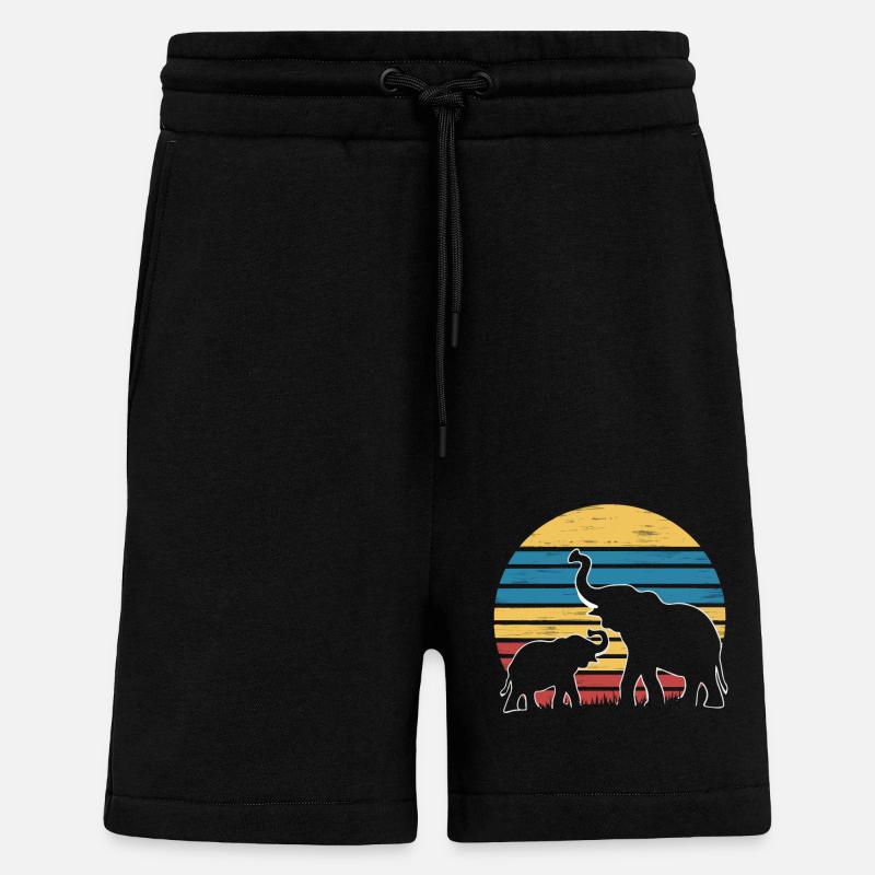 Elefant Tier Elefanten Zoo - Shorts - made by SPREAD - SOLID BLACK